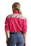 S.Kidman Womens Camfield Half Button L/S Print Shirt (1SHW00027) Bright Pink