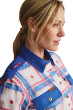 S.Kidman Womens Spencer Full Button L/S Print Shirt (1SHW00028) Mid Blue