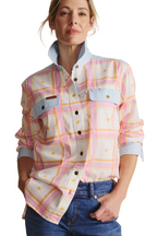 S.Kidman Womens Spencer Full Button L/S Print Shirt (1SHW00028) Pale Pink
