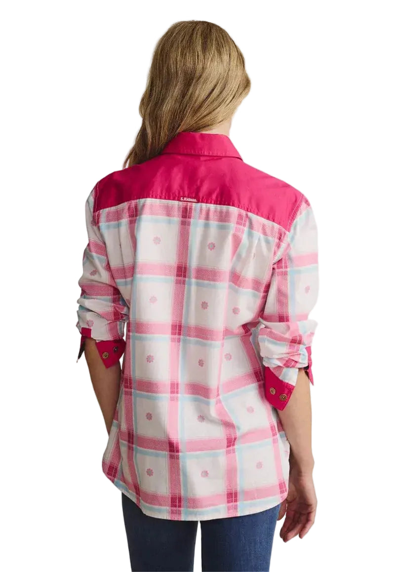 S.Kidman Womens Spencer Full Button L/S Print Shirt (1SHW00028) Pink