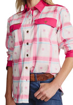S.Kidman Womens Spencer Full Button L/S Print Shirt (1SHW00028) Pink