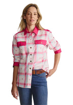 S.Kidman Womens Spencer Full Button L/S Print Shirt (1SHW00028) Pink