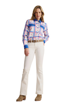 S.Kidman Womens Camfield Half Button L/S Print Shirt (1SHW00029) Mid Blue