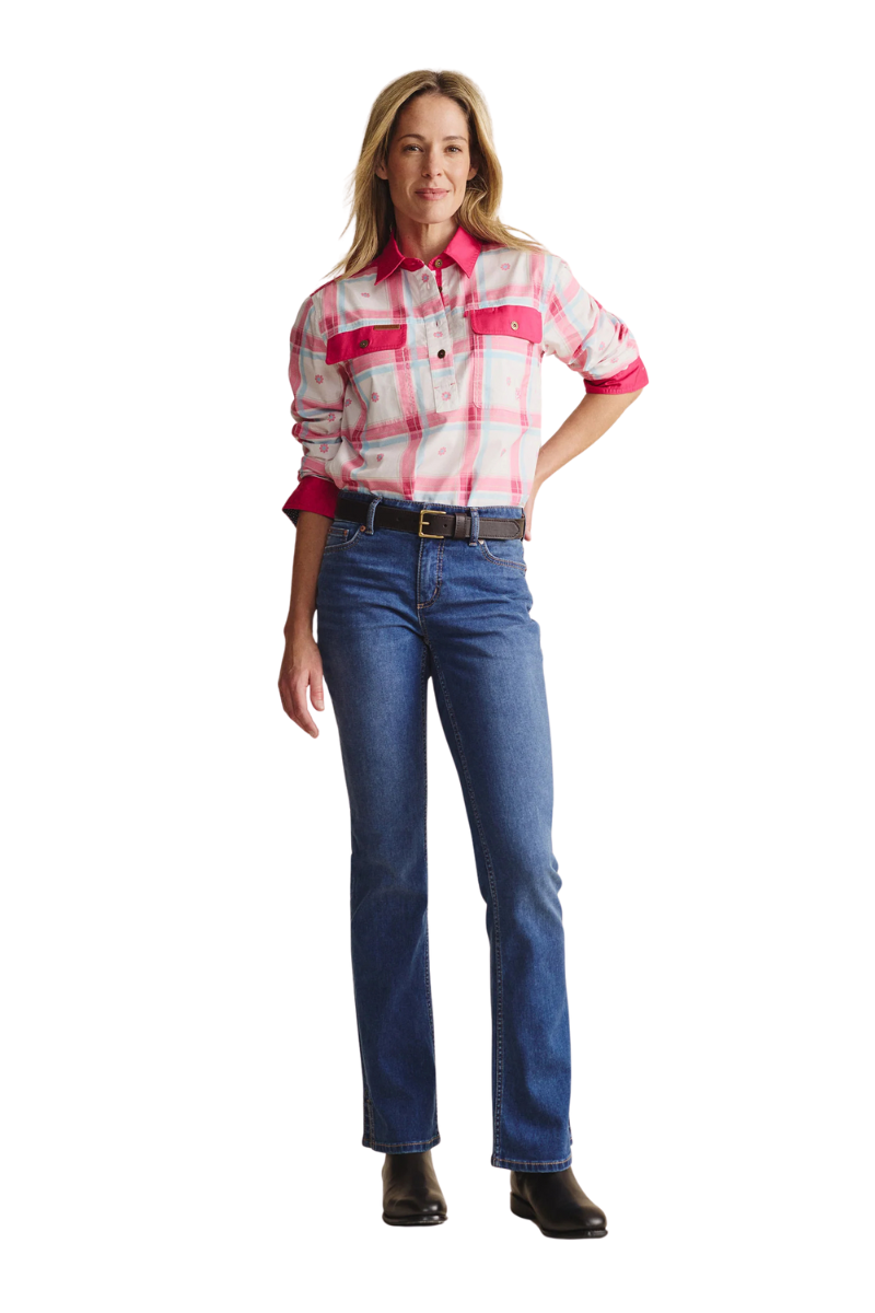S.Kidman Womens Camfield Full Button L/S Print Shirt (1SHW00029) Pink