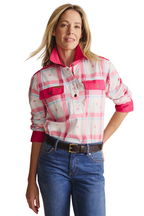 S.Kidman Womens Camfield Full Button L/S Print Shirt (1SHW00029) Pink