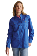 S.Kidman Womens Spencer Full Button L/S Work Shirt (1SHW00030) Mid Blue