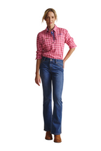 S.Kidman Womens Camfield Half Button L/S Print Shirt (1SHW00083) Pink