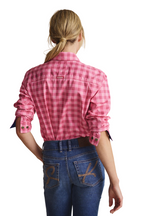 S.Kidman Womens Camfield Half Button L/S Print Shirt (1SHW00083) Pink