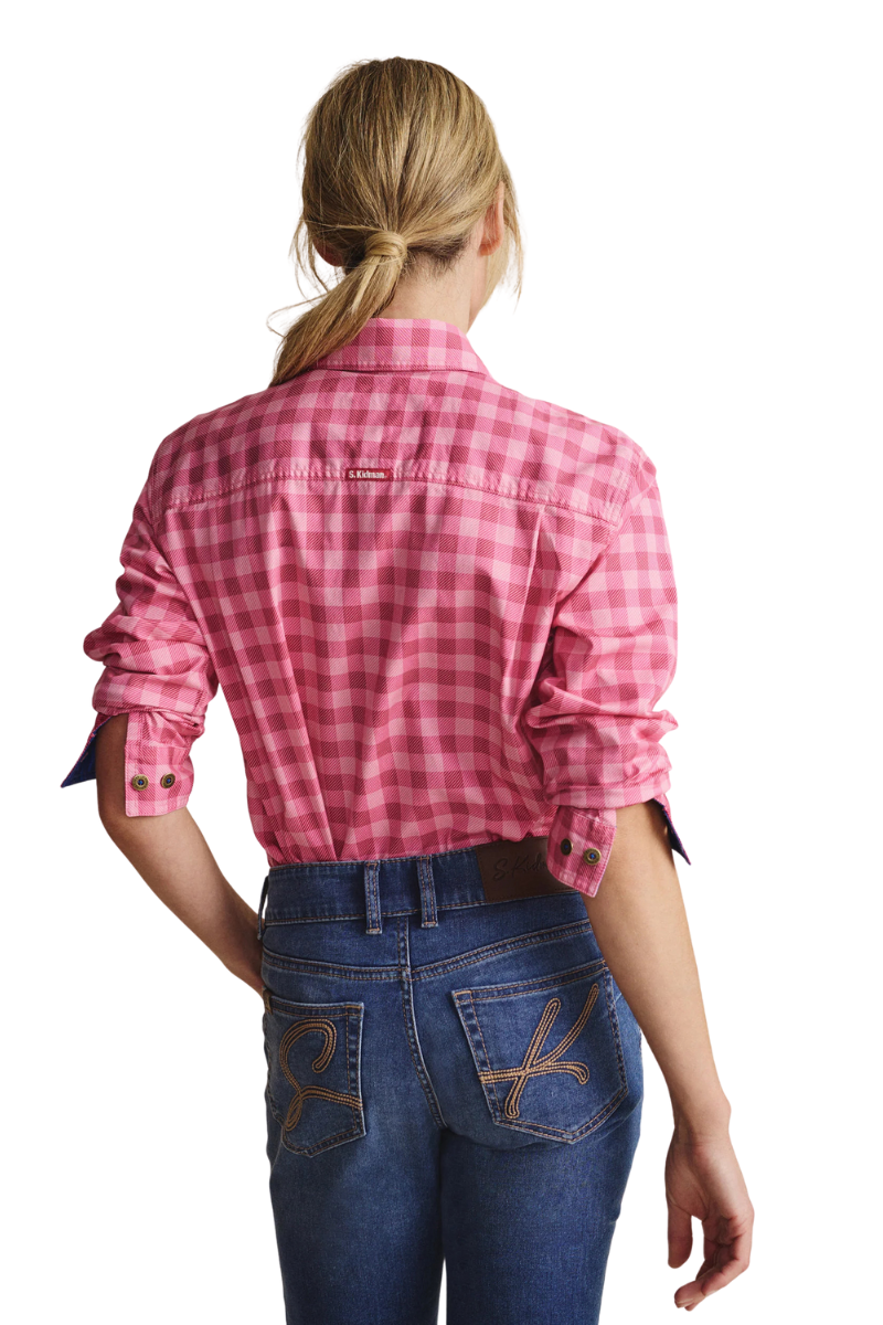 S.Kidman Womens Camfield Half Button L/S Print Shirt (1SHW00083) Pink
