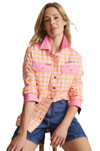 S.Kidman Womens Spencer Full Button L/S Print Shirt (1SHW00125) Pale Pink