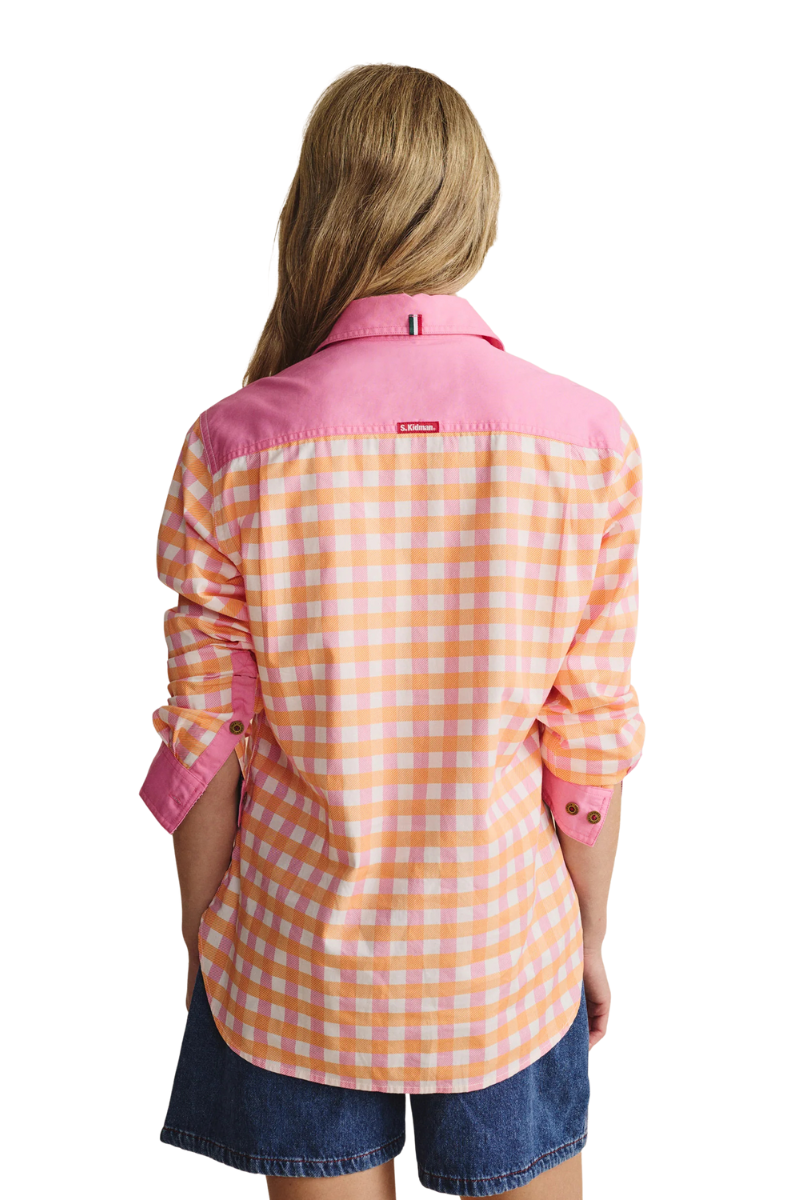 S.Kidman Womens Spencer Full Button L/S Print Shirt (1SHW00125) Pale Pink
