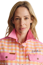 S.Kidman Womens Spencer Full Button L/S Print Shirt (1SHW00125) Pale Pink