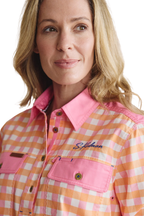S.Kidman Womens Camfield Half Button L/S Print Shirt (1SHW00126) Pale Pink