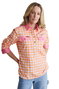 S.Kidman Womens Camfield Half Button L/S Print Shirt (1SHW00126) Pale Pink