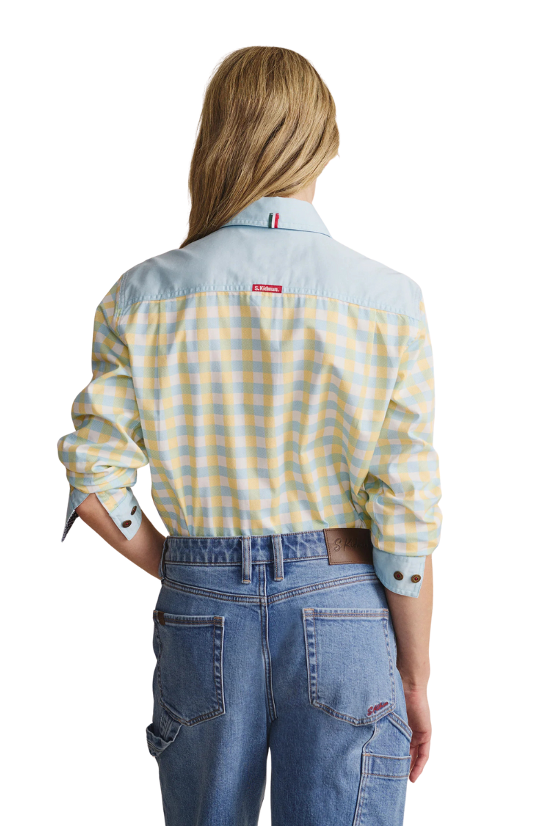 S.Kidman Womens Camfield Half Button L/S Print Shirt (1SHW00126) Sky Blue