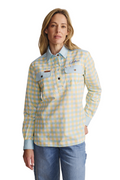 S.Kidman Womens Camfield Half Button L/S Print Shirt (1SHW00126) Sky Blue