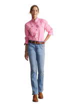 S.Kidman Womens Lilly Pilly Frill Neck Full Button L/S Print Shirt (1SHW00034) Pale Pink