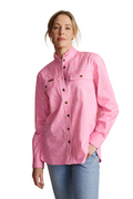 S.Kidman Womens Lilly Pilly Frill Neck Full Button L/S Print Shirt (1SHW00034) Pale Pink