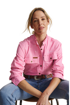 S.Kidman Womens Lilly Pilly Frill Neck Full Button L/S Print Shirt (1SHW00034) Pale Pink