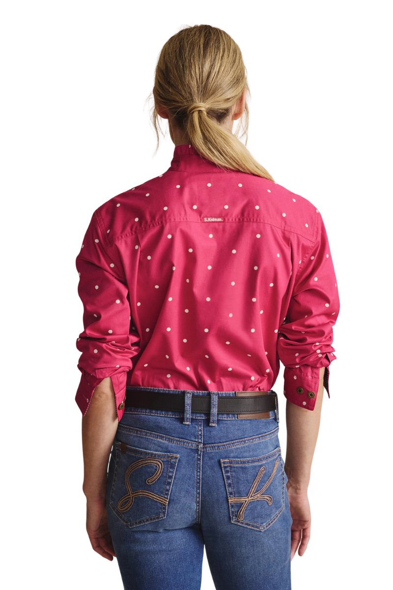 S.Kidman Womens Lilly Pilly Frill Neck Full Button L/S Print Shirt (1SHW00034) Pink