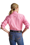 S.Kidman Womens Acacia Frill Neck Half Button L/S Print Shirt (1SHW00035) Pale Pink