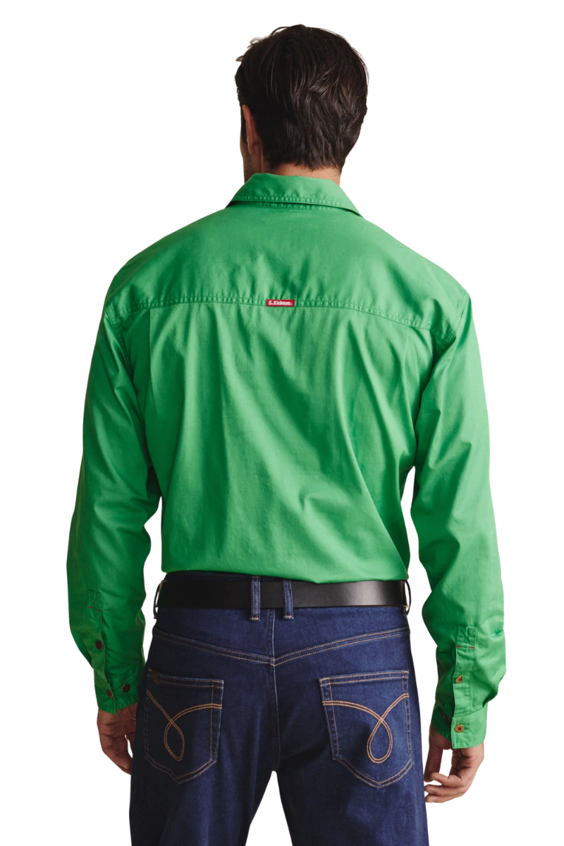 S.Kidman Mens Brockman Half Button L/S Work Shirt (1SHM00131) Green