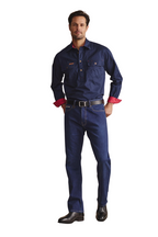 S.Kidman Mens Brockman Half Button L/S Work Shirt (1SHM00131) Navy