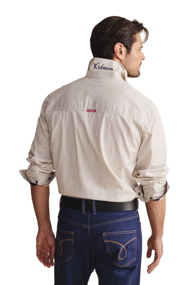S.Kidman Mens Brockman Half Button L/S Work Shirt (1SHM00131) Stone