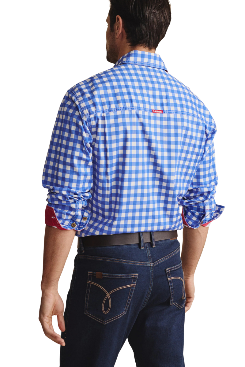 S.Kidman Mens Armstrong Full Button L/S Print Shirt (1SHM00112) Mid Blue