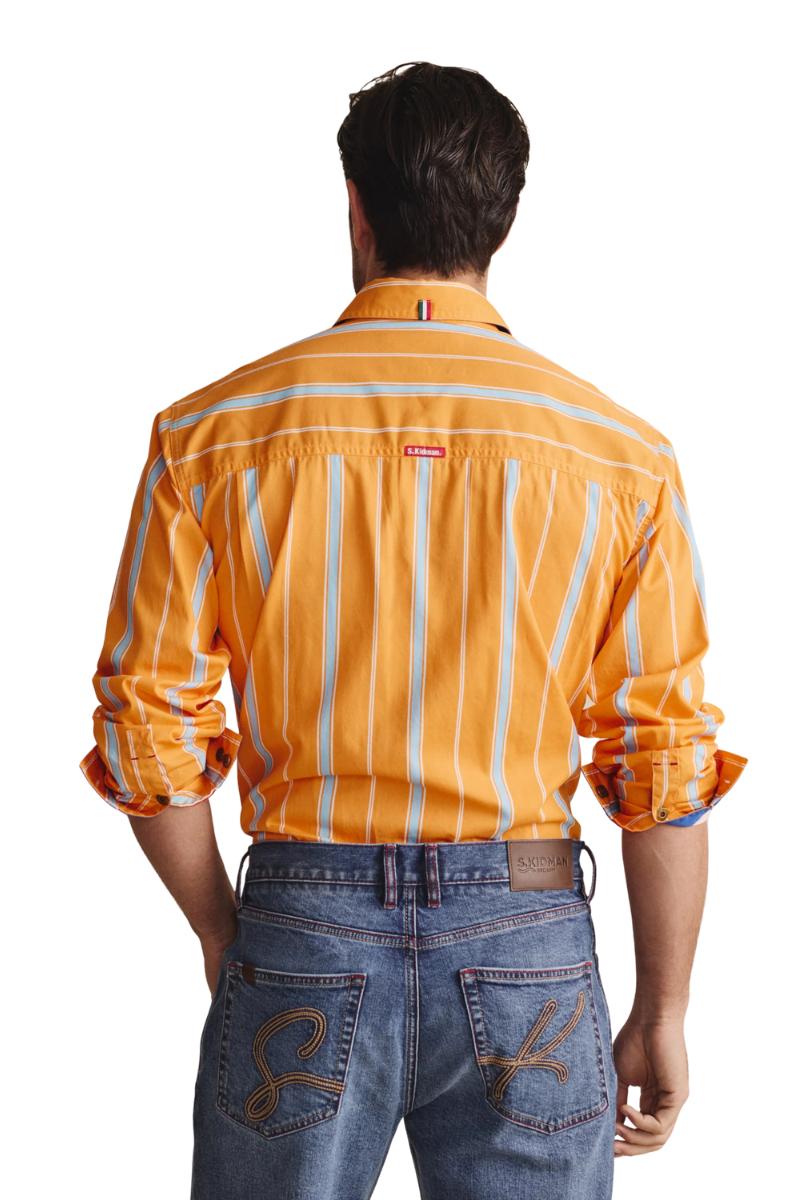 S.Kidman Mens Armstrong Full Button L/S Print Shirt (1SHM00110) Orange