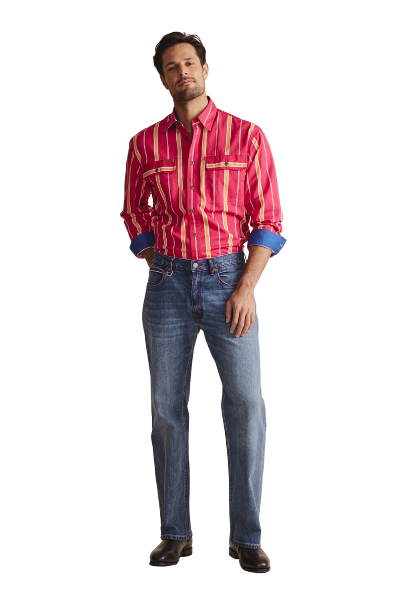 S.Kidman Mens Armstrong Full Button L/S Print Shirt (1SHM00110) Pink