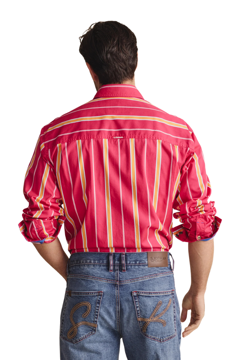 S.Kidman Mens Armstrong Full Button L/S Print Shirt (1SHM00110) Pink