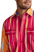 S.Kidman Mens Armstrong Full Button L/S Print Shirt (1SHM00111) Pink