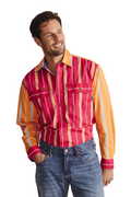 S.Kidman Mens Armstrong Full Button L/S Print Shirt (1SHM00111) Pink