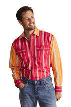 S.Kidman Mens Armstrong Full Button L/S Print Shirt (1SHM00111) Pink