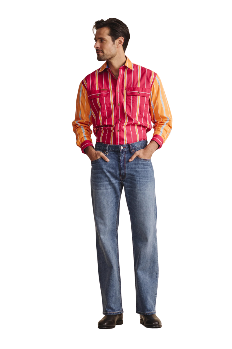 S.Kidman Mens Armstrong Full Button L/S Print Shirt (1SHM00111) Pink