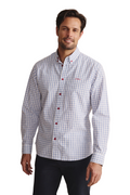 S.Kidman Mens Murchison Full Button L/S Print Shirt (1SHM00003) Mid Blue