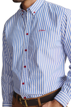 S.Kidman Mens Barron Full Button L/S Print Shirt (1SHM00004) Mid Blue
