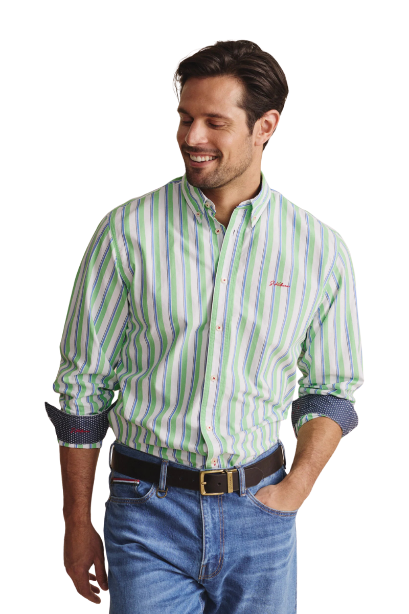 S.Kidman Mens Dexter Full Button L/S Print Shirt (1SHM00005) Green