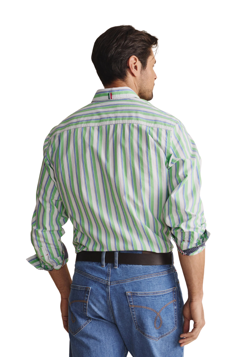 S.Kidman Mens Dexter Full Button L/S Print Shirt (1SHM00005) Green