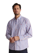 S.Kidman Mens Dexter Full Button L/S Print Shirt (1SHM00005) Mid Blue