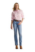 S.Kidman Womens Camfield Half Button L/S Work Shirt (1SHW00133) Pale Pink