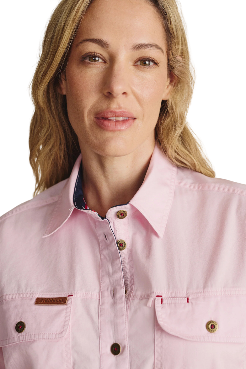 S.Kidman Womens Camfield Half Button L/S Work Shirt (1SHW00133) Pale Pink