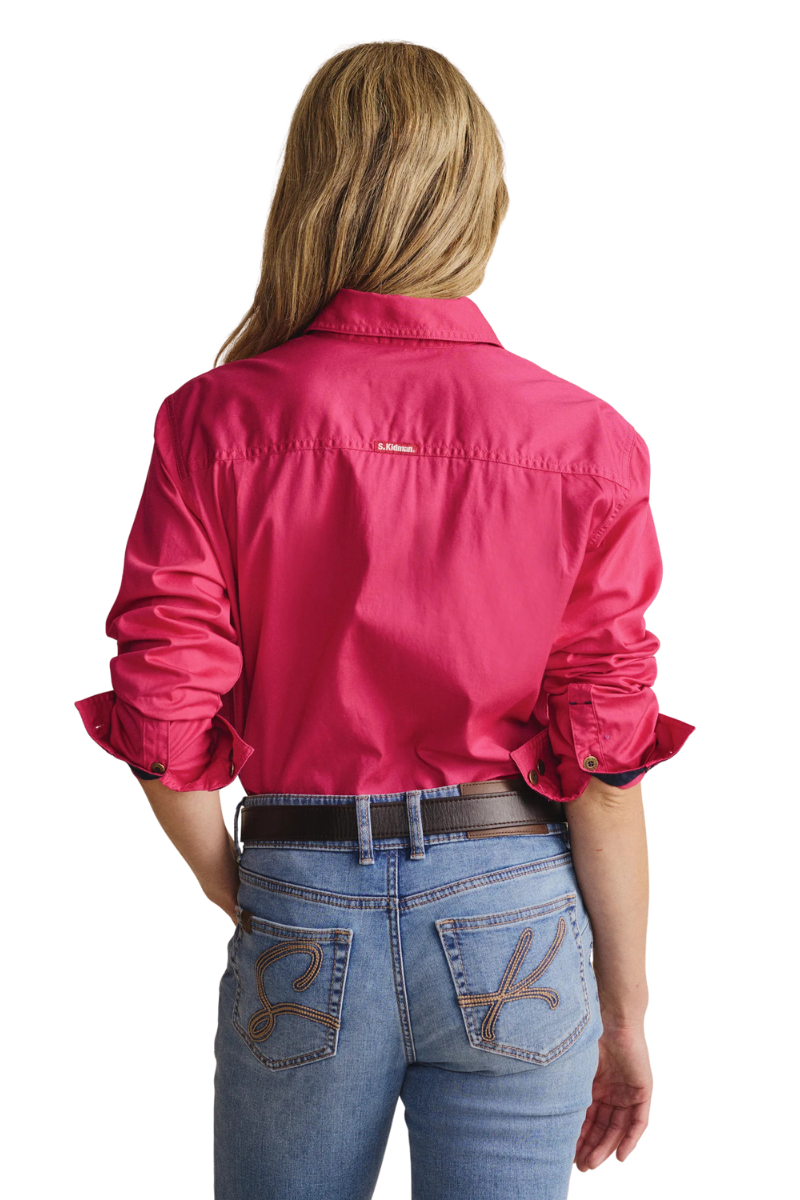 S.Kidman Womens Camfield Half Button L/S Work Shirt (1SHW00133) Pink