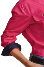 S.Kidman Womens Camfield Half Button L/S Work Shirt (1SHW00133) Pink