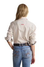S.Kidman Womens Camfield Half Button L/S Work Shirt (1SHW00133) Stone