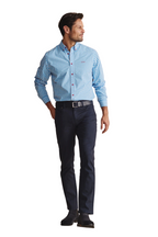 S.Kidman Mens Holstein Full Button L/S Print Shirt (1SHM00002) Pale Blue
