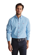 S.Kidman Mens Holstein Full Button L/S Print Shirt (1SHM00002) Pale Blue