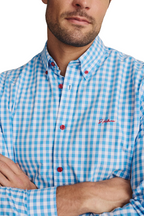 S.Kidman Mens Holstein Full Button L/S Print Shirt (1SHM00002) Pale Blue