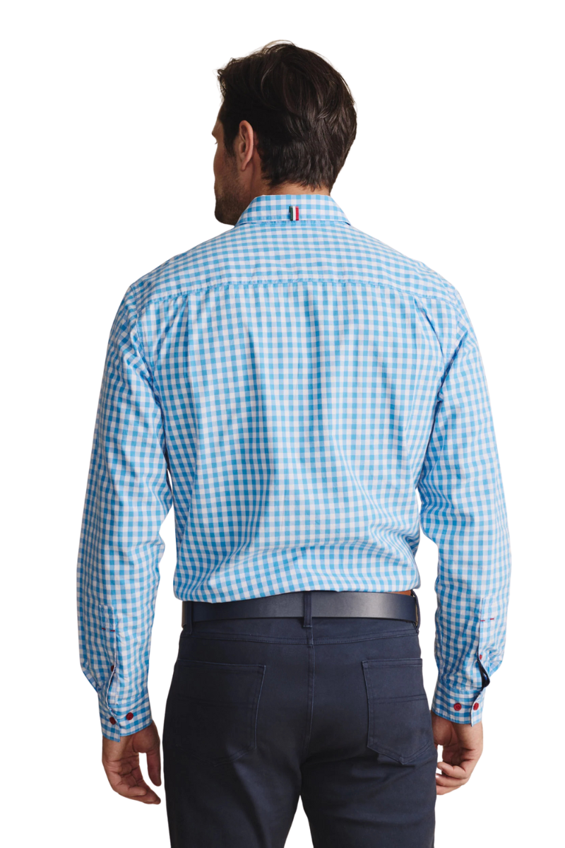 S.Kidman Mens Holstein Full Button L/S Print Shirt (1SHM00002) Pale Blue